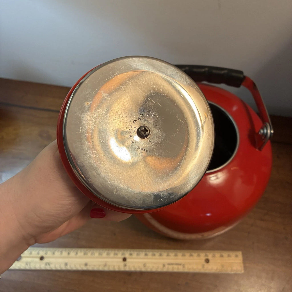 Martha Stewart Collection 2.5 Qt. Enamel on Steel Tea Kettle Ferrari Red