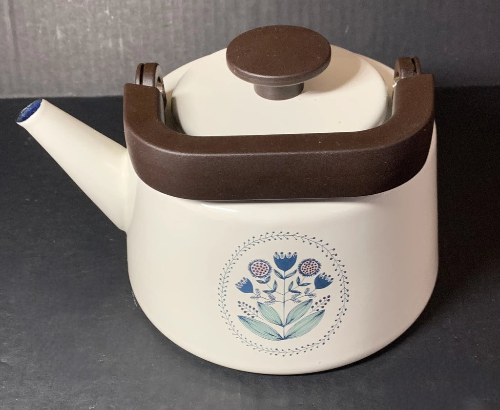 Tea Kettle Enamel Metal Prints and Textiles Flowers Jen Hewett World Market