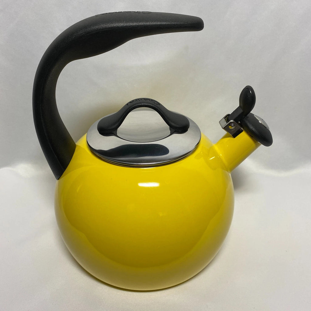 Chantal Whistling Teakettle Bright Yellow Enamel on Steel 2 Quart Kettle