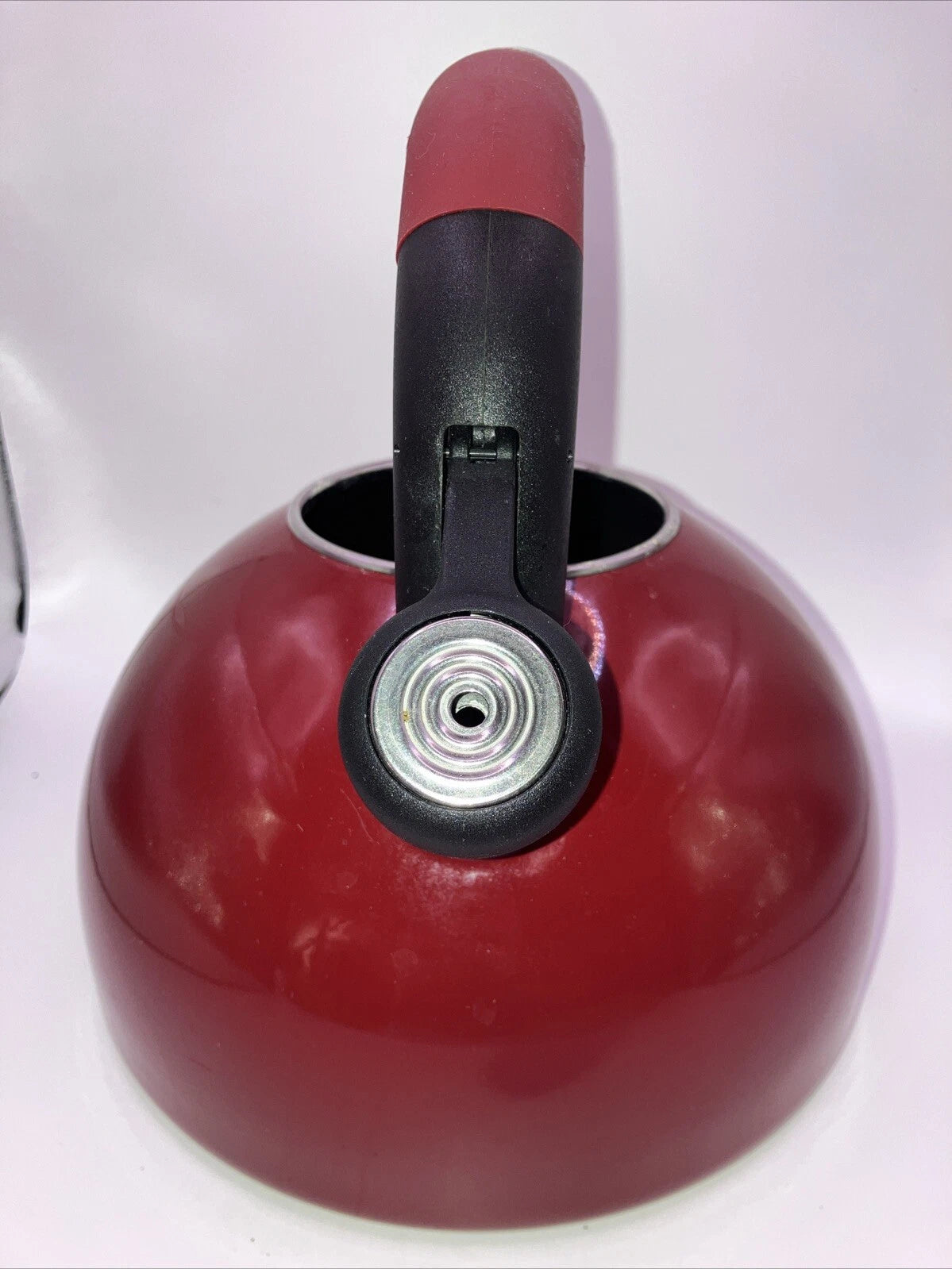 Circulon Whistling Stove Top Kettle Enamel On Steel 2 Qt Coffee Tea Pot Server