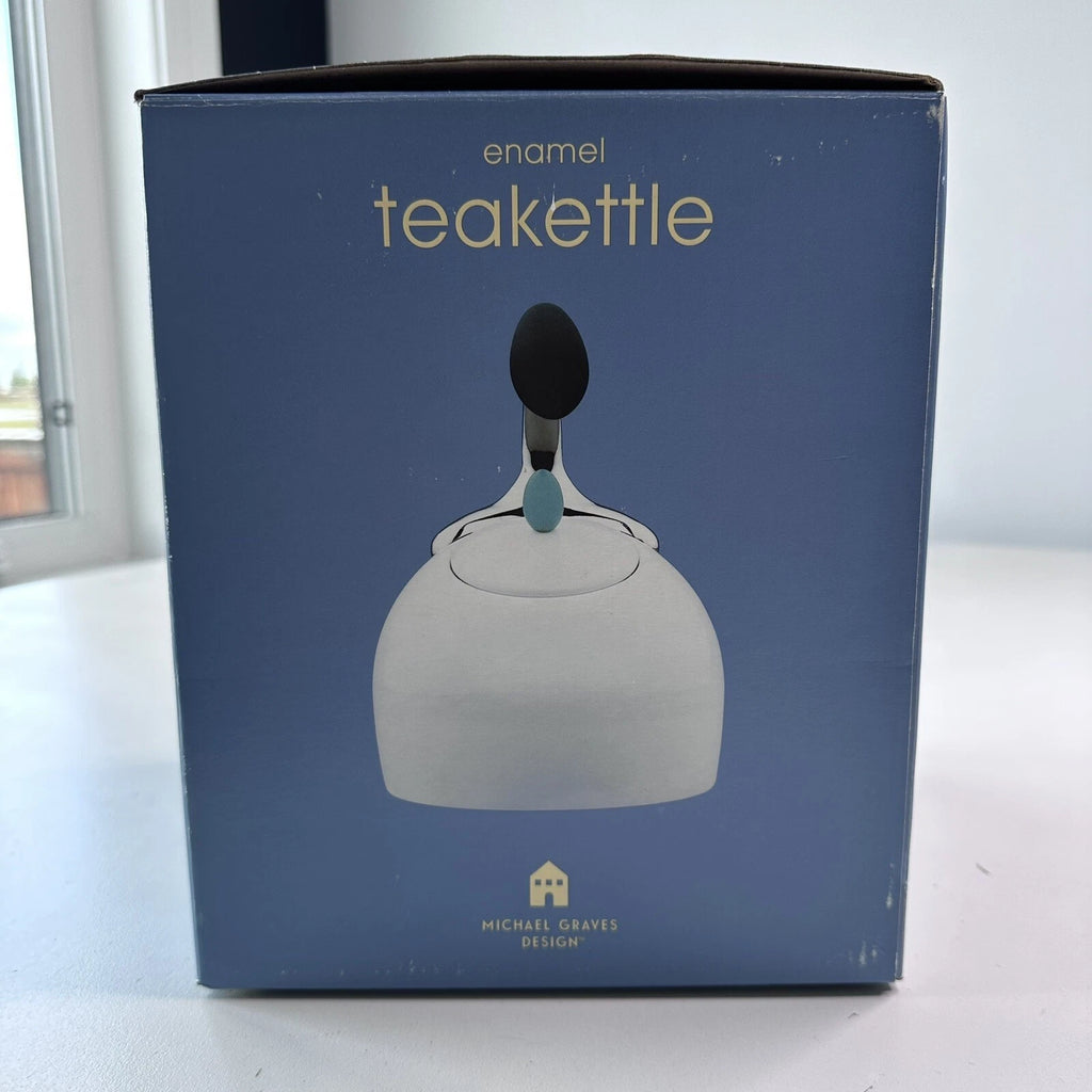 Vintage Michael Graves Design Tea Kettle (White Enamel) New In Box
