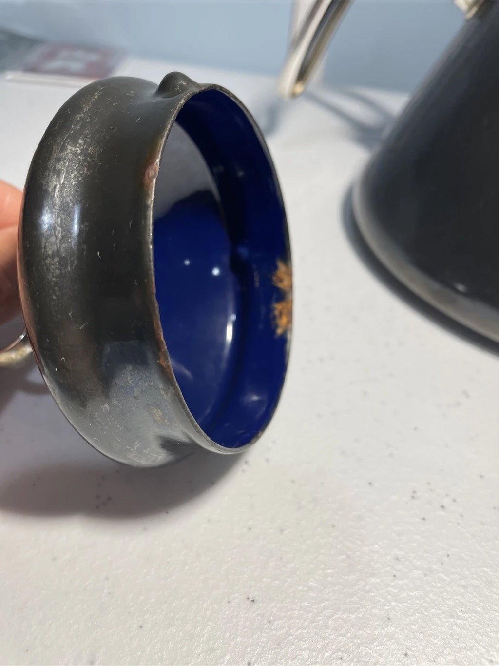 CHANTAL Vintage 1980s Retro TEA KETTLE 1.7 Quart Dark Green  Enamel-On-Steel