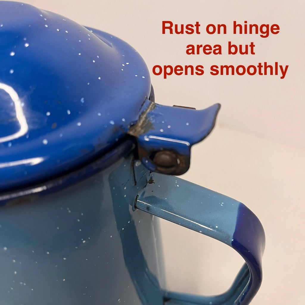 Vintage Enamel Ware Coffee Pot -2 Tone Blue Speckled