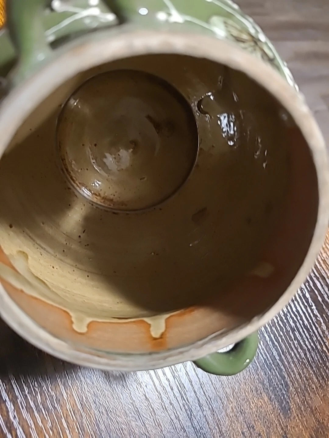 Vintage Japanese Teapot, Raised Pottery Enamel Detail,Does Have Chips