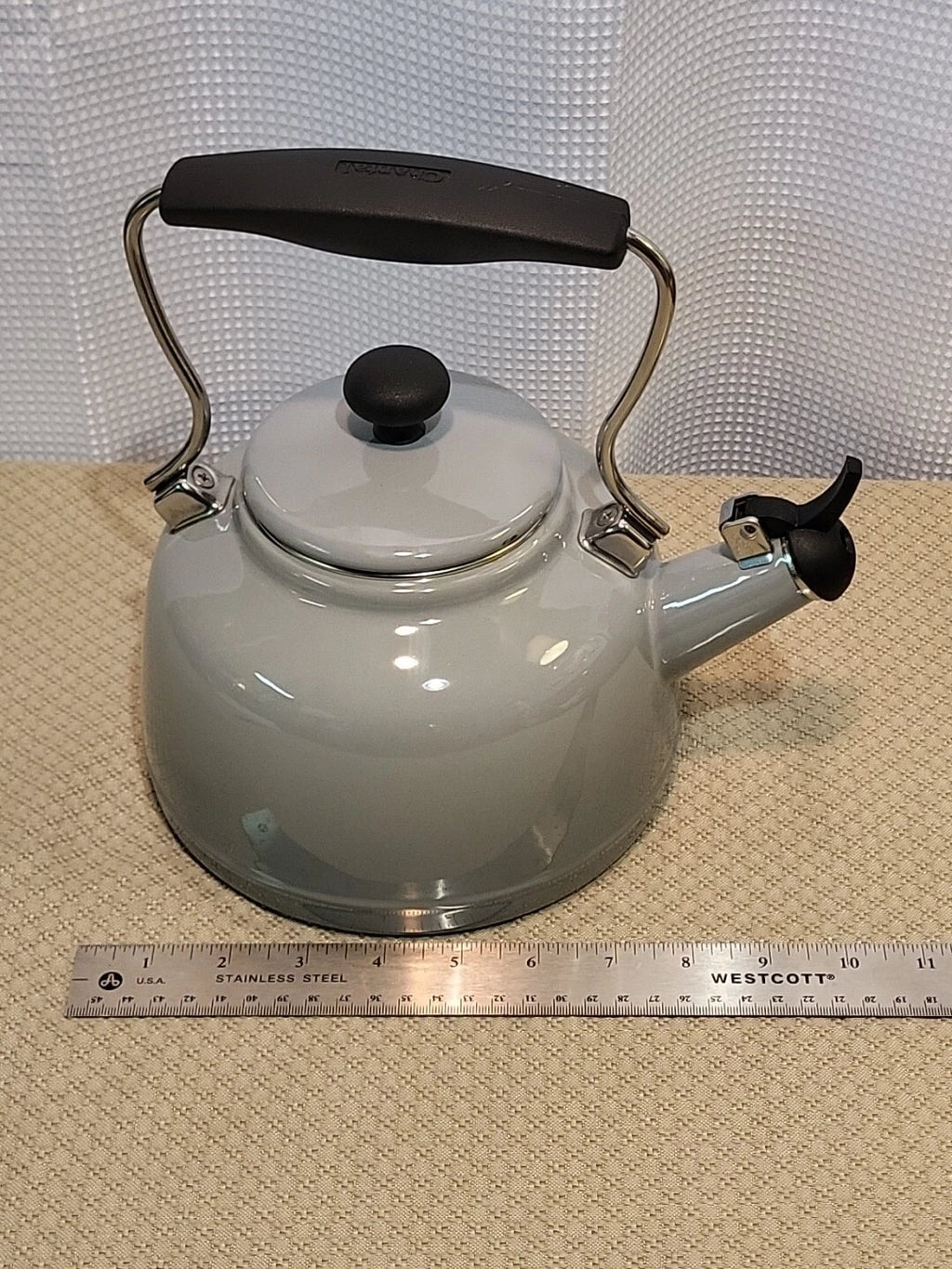 Tea Kettle Chantal Enamel On Steel Splatter Gray 1.7 Qt Whistling