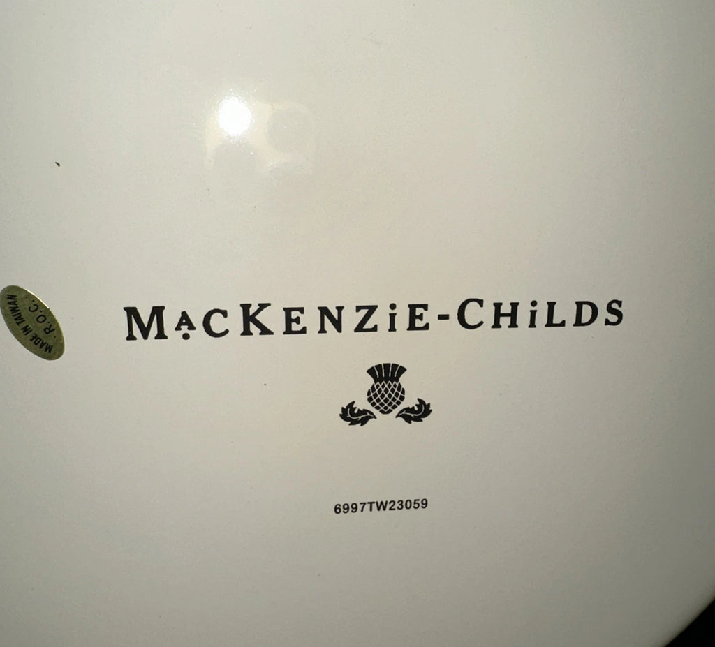 Mackenzie - Childs “White Flower Market” 3qt Enamel Tea Kettle NEW Open Box
