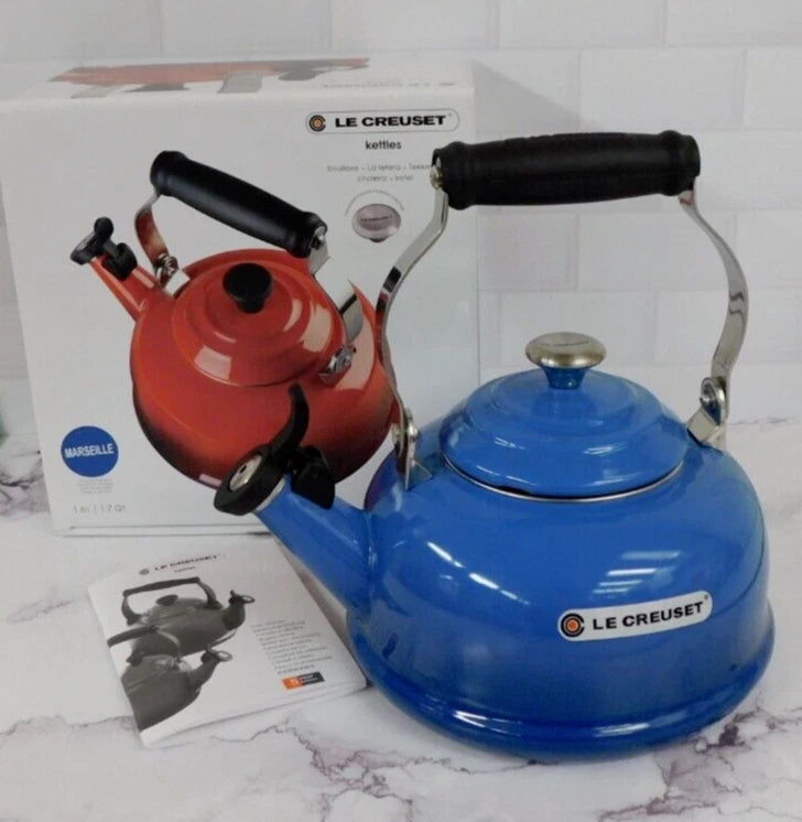 Le Creuset Enamel on Steel 1.7 Quart Whistling Tea Kettle in Marseille - New