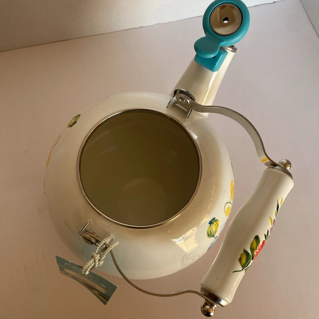 Pioneer Woman ~ Blooming Bouquet ~ 2-Quart Tea Kettle ~ Enamel on Steel ~ Floral