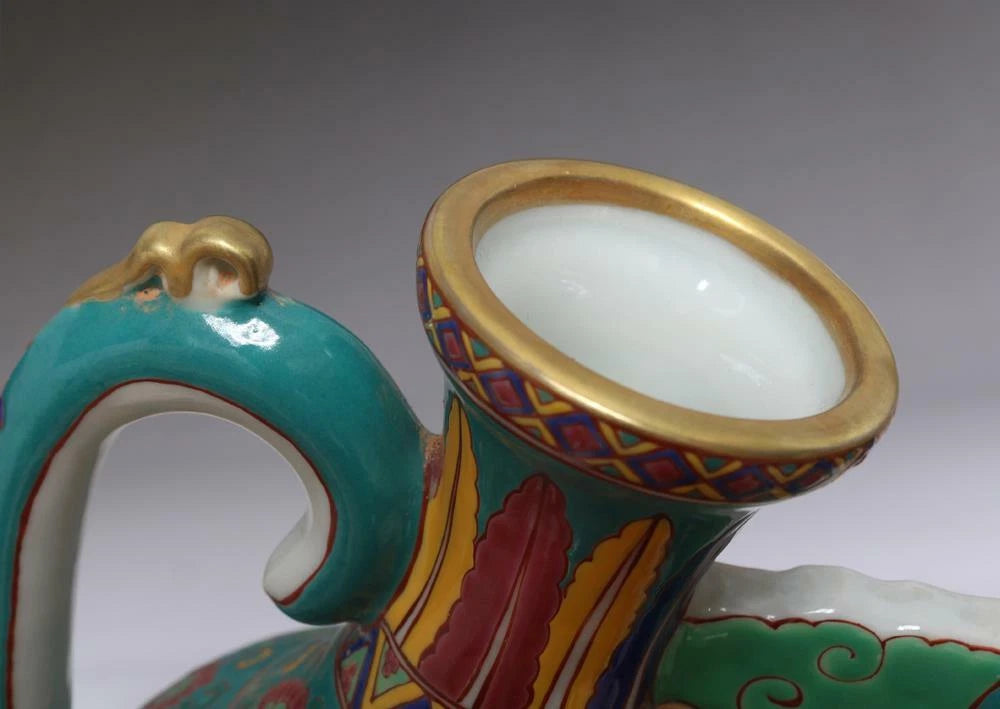 OLD LARGE RARE CHINESE PORCELAIN CLOISONNE TEAPOT XUANDE MARKED 23CM E170