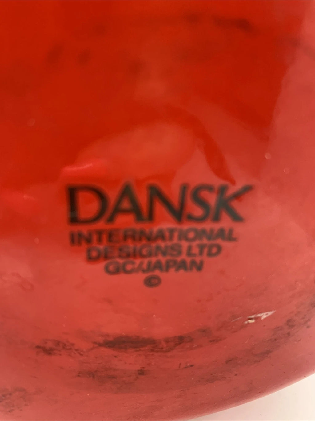 Mid century modern vintage Dansk Gunnar Cyren tea pot kettle early 70s enamelRed