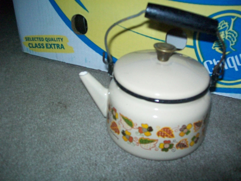 Vintage CERA-MET Enamelware Teapot
