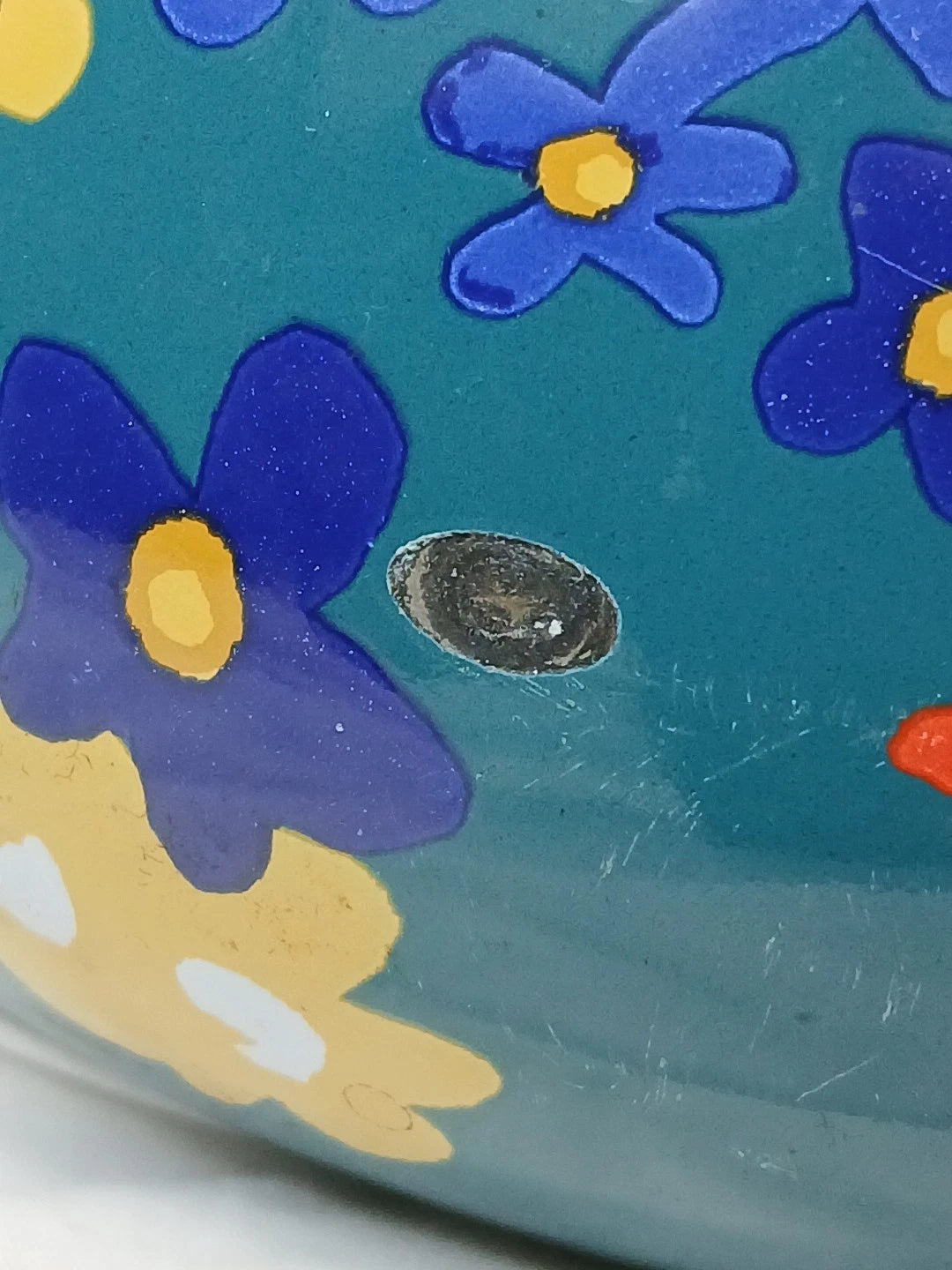 The Pioneer Woman Dazzling Dahlias Enamel Steel Teal 1.9 Quart Tea Kettle Pot