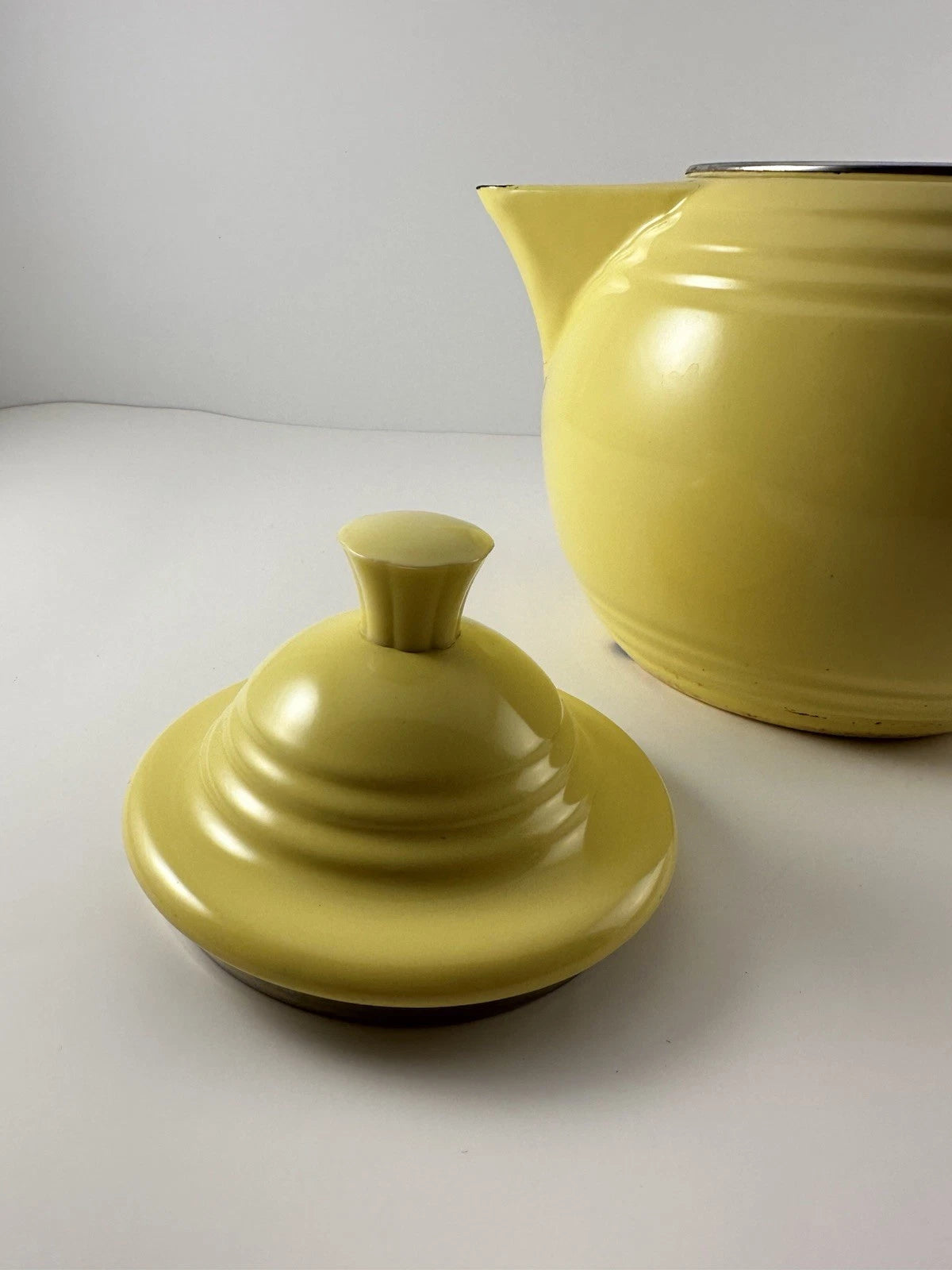 Fiestaware Enamel on Metal Yellow Insulated Teapot By Copco for Homer Laughlin