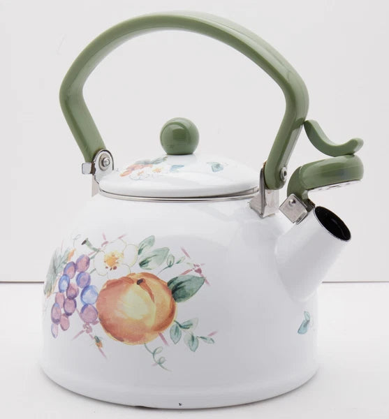 Pfaltzgraff Delicious Metal Whistler Pear Grapes Replacement Tea Kettle Vintage!