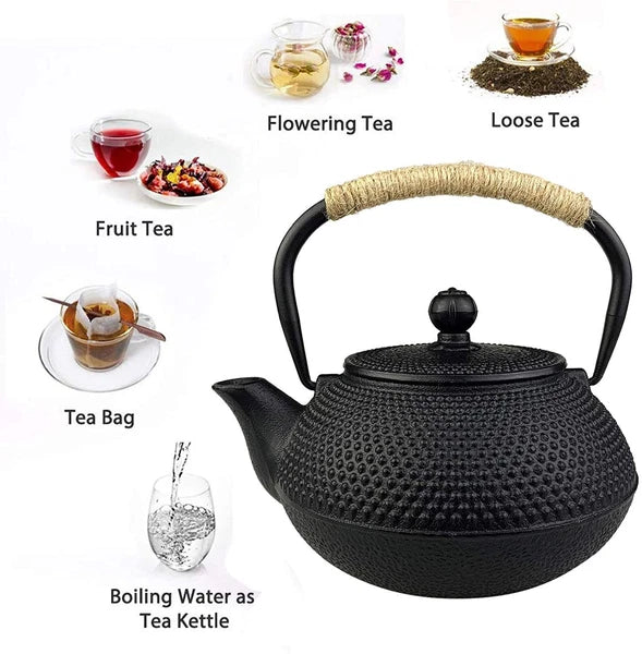 Stylish Iron Teapot, No Enamel, Perfect for Supplementing Your Iron, Compatible