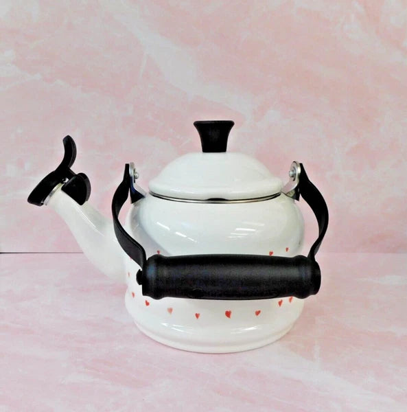 Le Creuset L'Amour Collection 1.25 Quart Demi Kettle with Heart Applique - NEW