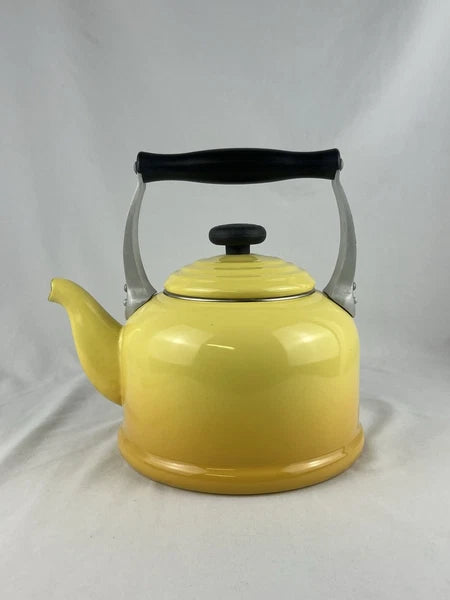 HTF Le Creuset Enamel Tea Kettle 2.2QT Yellow Ombré Nectar