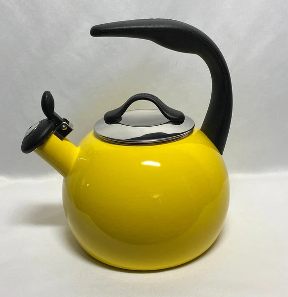 Chantal Whistling Teakettle Bright Yellow Enamel on Steel 2 Quart Kettle