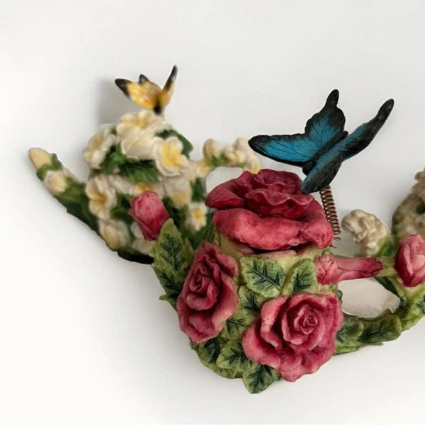 Mini 2” floral, butterfly tea posts set of 3