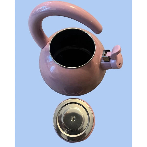 SUPREME HOUSEWARES Gourmet Pink Pig Enamel-on-Steel Whistling Kettle, Never Used