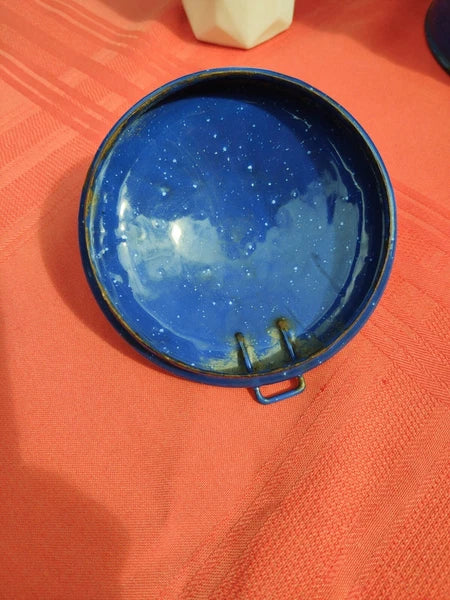 Blue Speckled Enamel Farmhouse Tea Pot