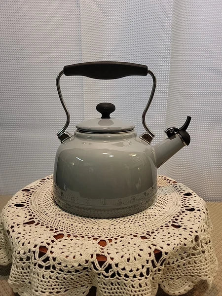 Tea Kettle Chantal Enamel On Steel Splatter Gray 1.7 Qt Whistling