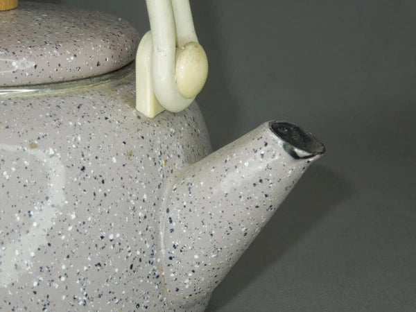 Vintage Granite / Enamel Ware purple Gray Speckled Coffee / Tea Pot Kettle 6”