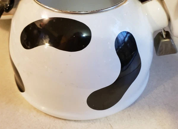 ¹¹ Vintage Rare M Kamenstein Cow Tea Kettle Enamel Whistling Teapot 1992