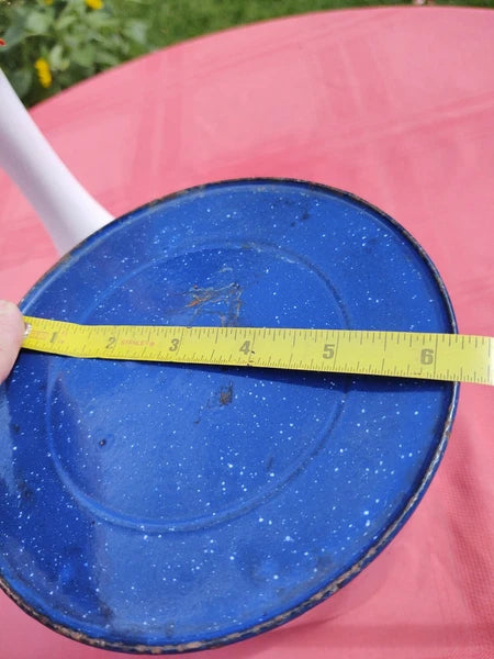 Blue Speckled Enamel Farmhouse Tea Pot