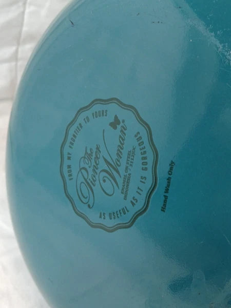 The Pioneer Woman Dazzling Dahlias Enamel Steel Teal 1.9 Quart Tea Kettle Pot