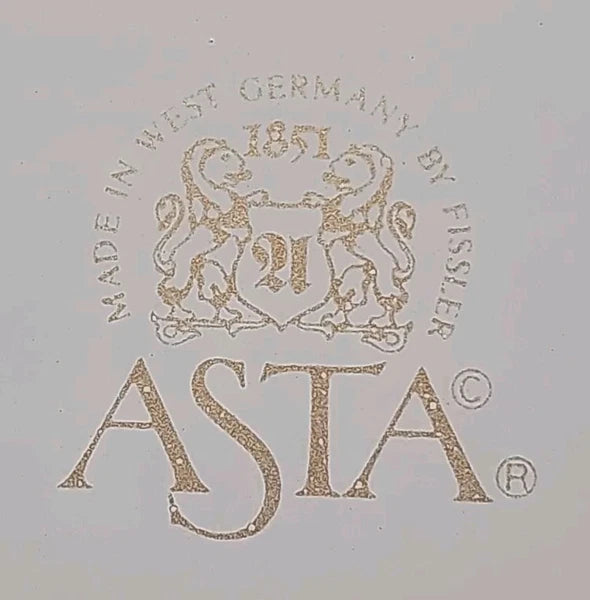 VTG 1960's Asta Fissler Enamelware 7 Piece Set Lidded Terrine Kettle Warmer Tray