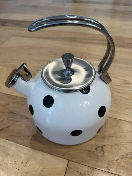 Kate Spade Deco Dot Tea Kettle By Lenox "Whistle While You Work" 2.5 Qt