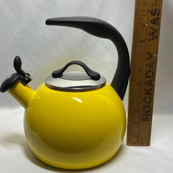 Chantal Whistling Teakettle Bright Yellow Enamel on Steel 2 Quart Kettle