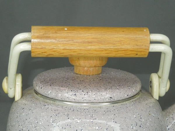 Vintage Granite / Enamel Ware purple Gray Speckled Coffee / Tea Pot Kettle 6”