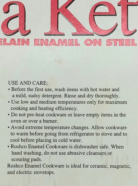 ROSCHO Santa Claus Enamel Whistling Tea Kettle Holiday 3 Quart - NEW