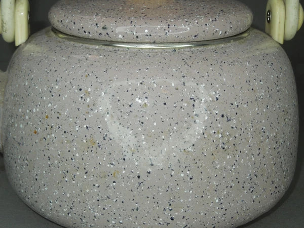 Vintage Granite / Enamel Ware purple Gray Speckled Coffee / Tea Pot Kettle 6”