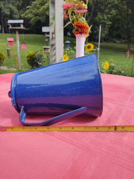 Blue Speckled Enamel Farmhouse Tea Pot