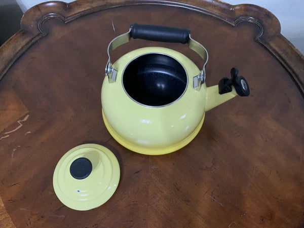 Le Creuset Enamel Yellow 1.7 qt Classic Whistling Tea Kettle