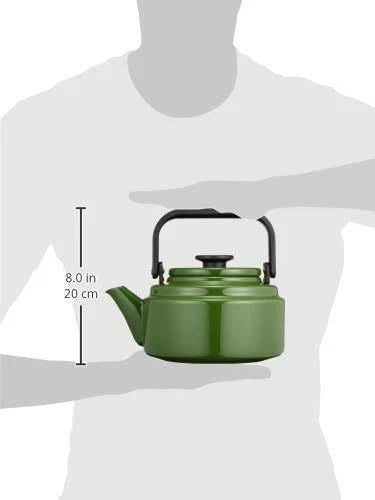 Noda Horo Japanese Enamel Kettle 68oz 2.0L AM-20K Green Made in JP