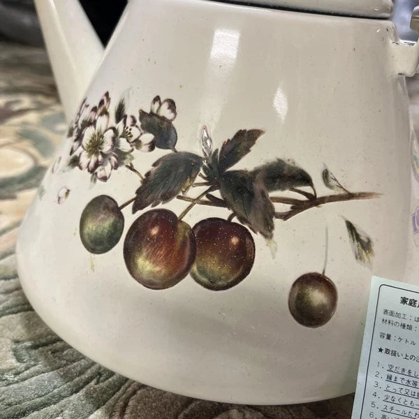 Kettle Wakapato Fruit Pattern Enamel Retro Pop Kitchen Decor