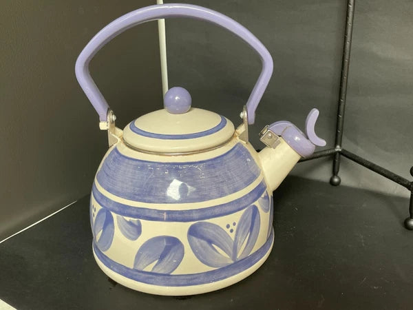 Pfaltzgraff Villa Flora Enamel Whistling Tea Kettle