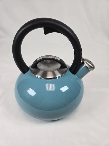 Cuisinart Tea Pot Kettle 2.5 Qt or 20 Cups Teal Enameled w/ Silver Lid