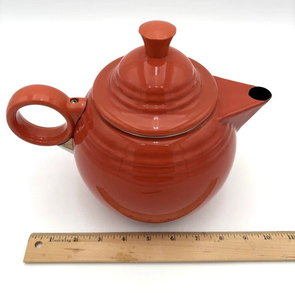 FIESTAWARE Persimmon Enamel on Metal Teapot by COPCO