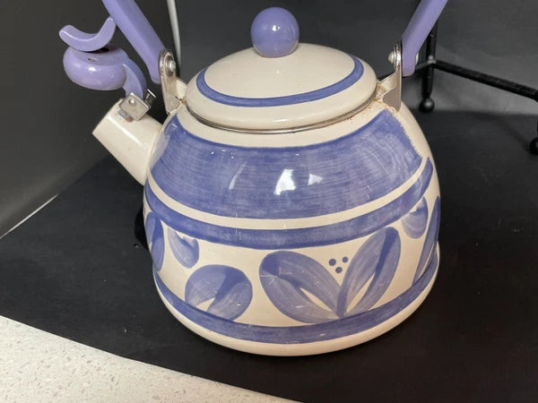Pfaltzgraff Villa Flora Enamel Whistling Tea Kettle