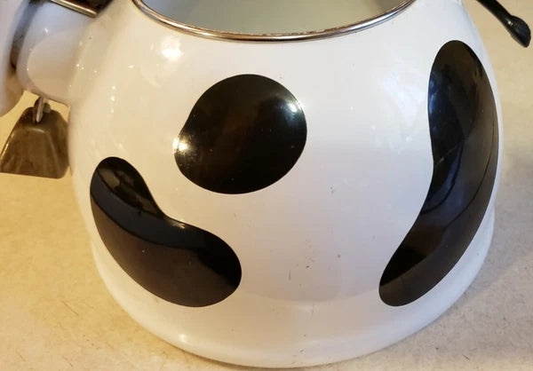 ¹¹ Vintage Rare M Kamenstein Cow Tea Kettle Enamel Whistling Teapot 1992