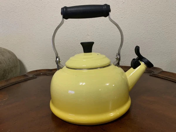 Le Creuset Enamel Yellow 1.7 qt Classic Whistling Tea Kettle