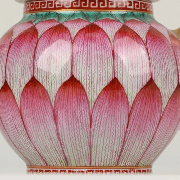 6" Yongzheng Marked Enamel Porcelain Gilt Lotus Flower Pattern Wine Tea Pot