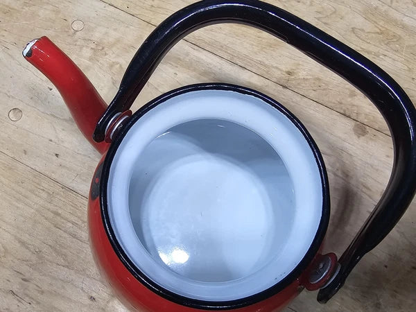 Lot Of 3 Cousances Teapots & BOWL Red & Orange Beautiful Similar To Le Creuset