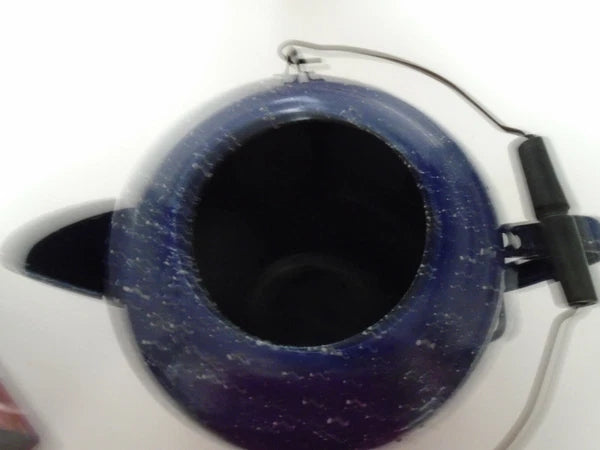 Vintage Dark BLUE GRANITEWARE Enamelware Enamel Coffee Tea Pot 12" Tall