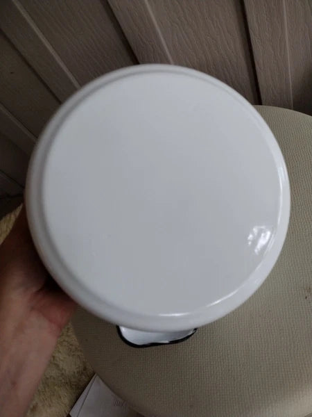 VTG White Enamelware Rosemaling Cookware 6 piece Tea pot stock pot sauce pan